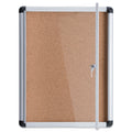 MasterVision Slim-Line Enclosed Cork Bulletin Board, 28 x 38, Aluminum Case
