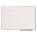 MasterVision Grid Planning Board, 1 x 2 Grid, 48 x 36, White/Silver