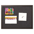 MasterVision Designer Fabric Bulletin Board, 24 x 18, Black Fabric/Black Frame