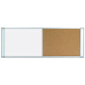 MasterVision Combo Cubicle Workstation Dry Erase/Cork Board, 36x18, Silver Frame