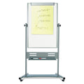 MasterVision Magnetic Reversible Mobile Easel, Vertical Orientation, 35.4" x 47.2", Board, 80" Tall Easel, White/Silver