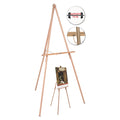 MasterVision Oak Display Tripod Easel, 60" High, Wood/Brass