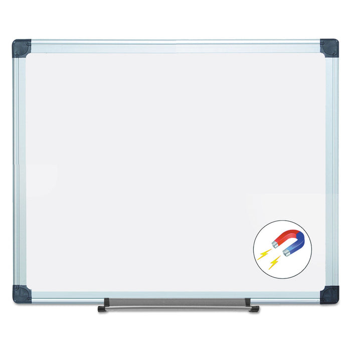 MasterVision Value Lacquered Steel Magnetic Dry Erase Board, 24 x 36, White, Aluminum Frame