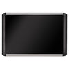 MasterVision Black fabric bulletin board, 24 x 36, Silver/Black