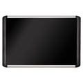 MasterVision Black fabric bulletin board, 24 x 36, Silver/Black