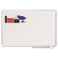 MasterVision Grid Planning Board w/ Accessories, 1 x 2 Grid, 48 x 36, White/Silver