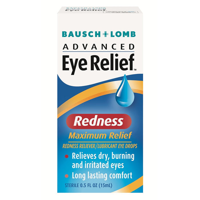 Bausch + Lomb Advanced Eye Relief Maximum Redness Relief – Sterile Lubricant Eye Drops, 0.5 fl oz (15 mL) by Pasteur Pharmacy