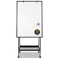 MasterVision Creation Station Magnetic Dry Erase Board, 29 1/2 x 74 7/8, Black Frame
