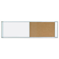 MasterVision Combo Cubicle Workstation Dry Erase/Cork Board, 48x18, Silver Frame