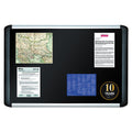 MasterVision Black fabric bulletin board, 24 x 36, Silver/Black