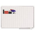 MasterVision Grid Planning Board w/ Accessories, 1 x 2 Grid, 48 x 36, White/Silver
