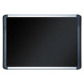 MasterVision Black fabric bulletin board, 24 x 36, Silver/Black