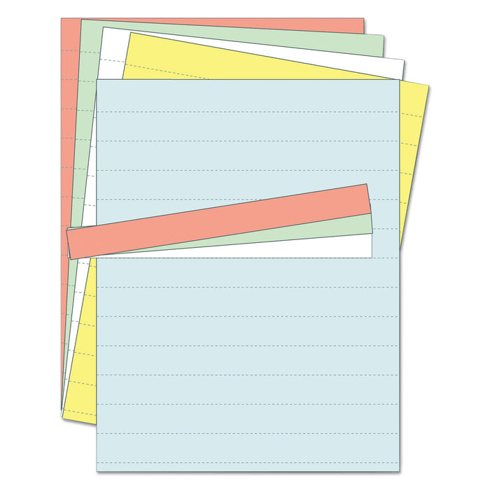 MasterVision Data Card Replacement Sheet, 8.5 x 11 Sheets, Perforated at 1", Assorted, 10/Pack
