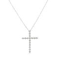 .925 Sterling Silver 1/6 Cttw Brilliant-Cut Diamond Miracle-Set Shared Prong Cross 18" Pendant Necklace (I-J Color, I2-I3 Clarity) by Bids.com