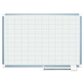 MasterVision Grid Planning Board, 48 x 36, 2 x 3 Grid, White/Silver