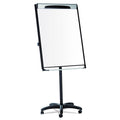 MasterVision Platinum Mobile Easel, White, 29 x 41, Black Frame