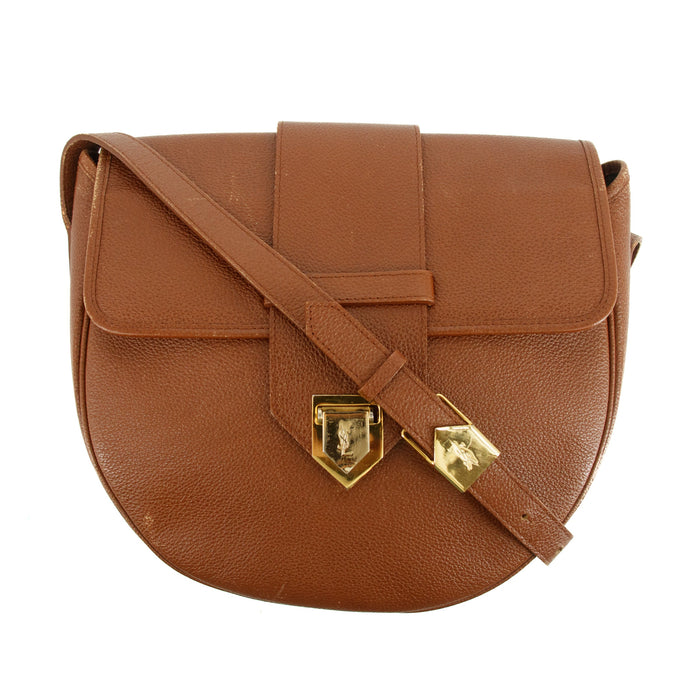 YSL Saint Laurent Leather Crossbody Bag Brown #2736 by Bolt Boutique