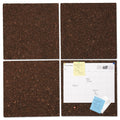 Universal Cork Tile Panels, Dark Brown, 12 x 12, 4/Pack