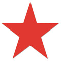Universal Round Message Stamp, STAR, Pre-Inked/Re-Inkable, Red