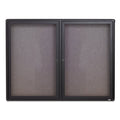 Quartet Enclosed Fabric-Cork Board, 48 x 36, Gray Surface, Graphite Aluminum Frame