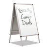 Quartet Improv A-Frame Sign with Total Erase Surface, Aluminum, 28.5 x 42, Silver