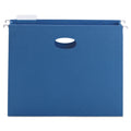 Smead Hanging Pockets with Full-Height Gusset, 1 Section, 2" Capacity, Letter Size, 1/5-Cut Tabs, Sky Blue, 25/Box