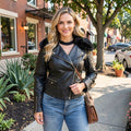 Guess Womens Black Faux Leather Motorcycle Jacket,Size XS by Vanessa Jane