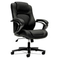 HON HVL402 Series Executive High-Back Chair, Supports Up to 250 lb, 17" to 21" Seat Height, Black Seat/Back, Iron Gray Base
