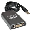 Tripp Lite USB 2.0 to DVI/VGA External Multi-Monitor Video Card, 128 MB SDRAM, 4", Black