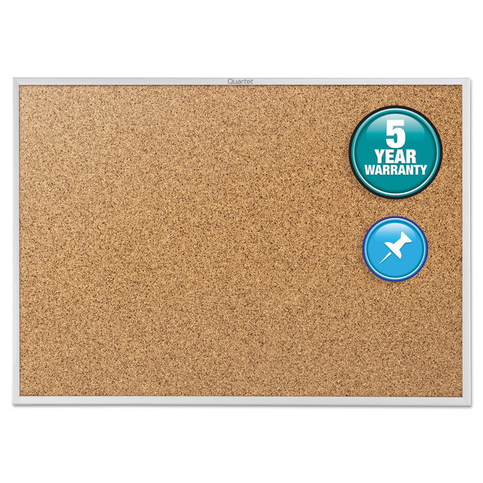 Quartet Classic Series Cork Bulletin Board, 96 x 48, Silver Aluminum Frame