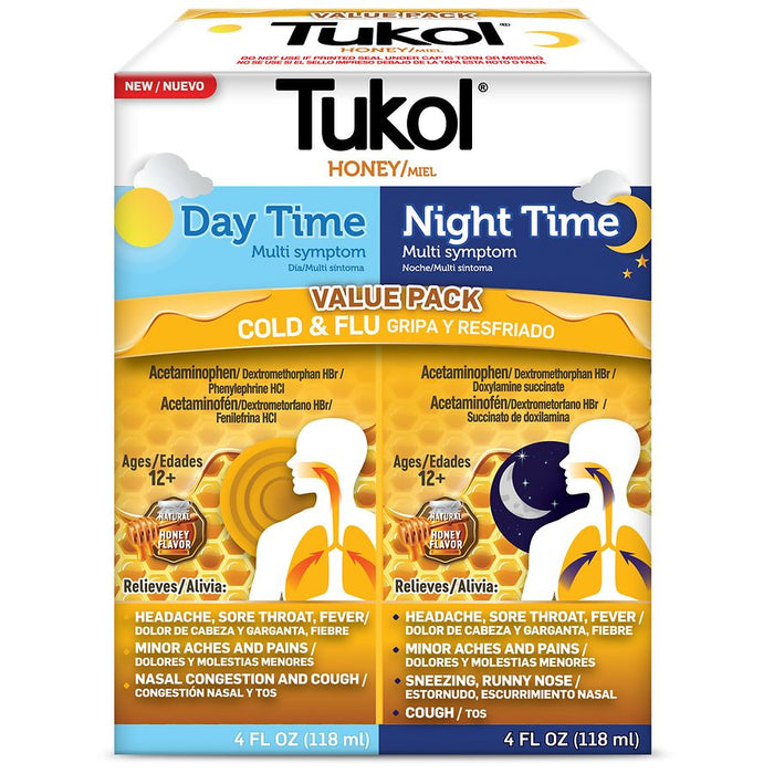 Tukol® Cold & Flu Value Pack – Day & Night Relief (2 x 4 fl oz) by Pasteur Pharmacy