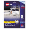 Avery True Print Clean Edge Business Cards, Inkjet, 2 x 3.5, Glossy White, 200 Cards, 10 Cards Sheet, 20 Sheets/Pack