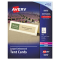 Avery Large Embossed Tent Card, Ivory, 3.5 x 11, 1 Card/Sheet, 50 Sheets/Pack