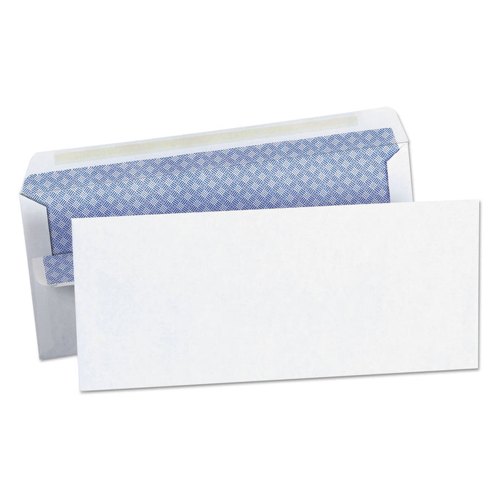 Universal Self-Seal Security Tint Business Envelope, #10, Square Flap, Self-Adhesive Closure, 4.13 x 9.5, White, 500/Box