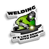 Sewing With Fire  -  Hard Hat Decal