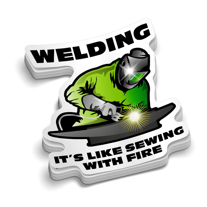 Sewing With Fire - Hard Hat Decal by Armed American Supply
