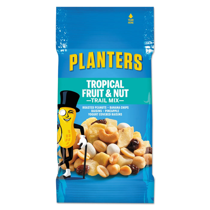 Planters Trail Mix, Tropical Fruit and Nut, 2 oz Bag, 72/Carton