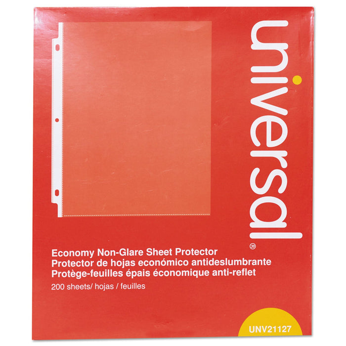 Universal Top-Load Poly Sheet Protectors, Nonglare, Economy, Letter, 200/Box