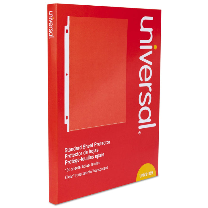 Universal Top-Load Poly Sheet Protectors, Standard, Letter, Clear, 100/Box