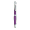 Zebra GR8 Gel Pen, Retractable, Medium 0.7 mm, Violet Ink, Violet/Silver Barrel, 12/Pack