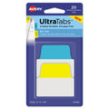 Avery Ultra Tabs Repositionable Tabs, Big Tabs: 2" x 1.75", 1/5-Cut, Assorted Primary Colors, 20/Pack