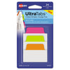 Avery Ultra Tabs Repositionable Tabs, Standard: 2" x 1.5", 1/5-Cut, Assorted Neon Colors, 24/Pack