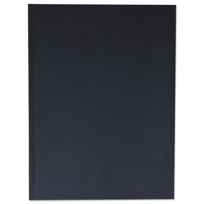 Universal Casebound Hardcover Notebook, 1 Subject, Wide/Legal Rule, Black Cover, 10.25 x 7.63, 150 Sheets