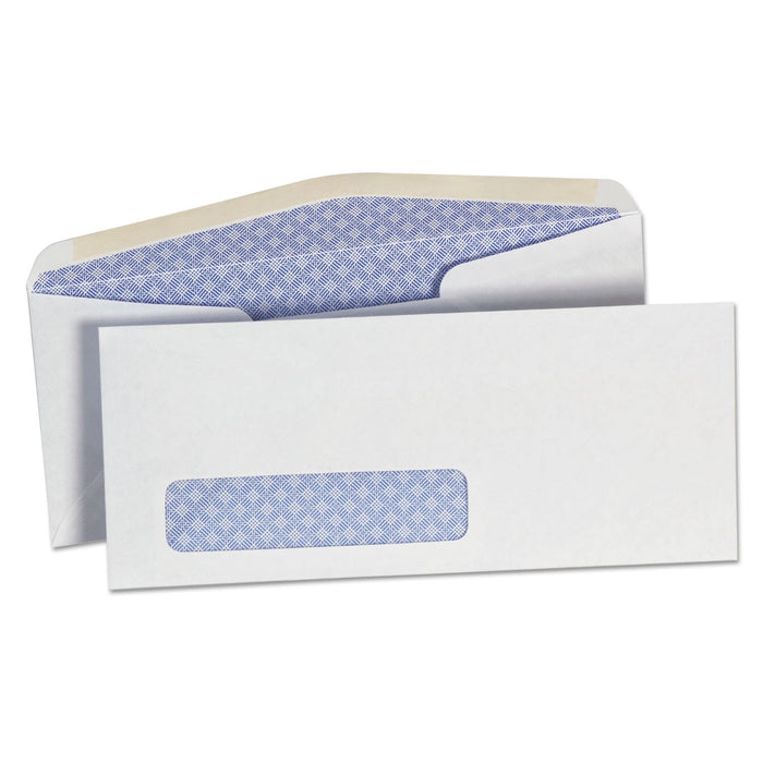 Universal Open-Side Security Tint Business Envelope, 1 Window, #10, Commercial Flap, Gummed Closure, 4.13 x 9.5, White, 500/Box
