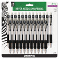 Zebra Z-Grip Mechanical Pencil, 0.7 mm, HB (#2.5), Black Lead, Clear/Black Grip Barrel, 24/Pack