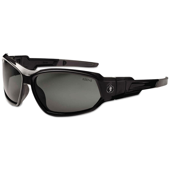 ergodyne Skullerz Loki Safety Glasses/Goggles, Black Frame/Smoke Lens, Nylon/Polycarb