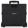 Universal Collapsible Mobile Storage Crate, Plastic, 18.25 x 15 x 18.25 to 39.37, Black