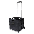 Universal Collapsible Mobile Storage Crate, Plastic, 18.25 x 15 x 18.25 to 39.37, Black