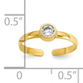 10k Gold CZ Toe Ring For Women by Fine Color Jewels