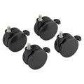 HON Height-Adjustable Base Caster Add-On Kit, Grip Ring Stem, 2" Wheel, Black, 4/Set